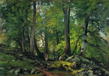 Landscapes Painting - beech forest in switzerland 1863 1 classical landscape Ivan Ivanovich trees